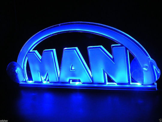 3D Decorative Cabin Sign Blue LED 24V Man 250mm90mm6mm Cable 15m Plug Lighter Socket