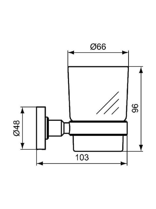 Ideal Standard Iom Επιτοίχια Ποτηροθήκη Ασημί