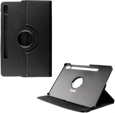 Flip Cover Δερμάτινη Περιστρεφόμενη Μαύρη (Samsung Galaxy Tab S7)
