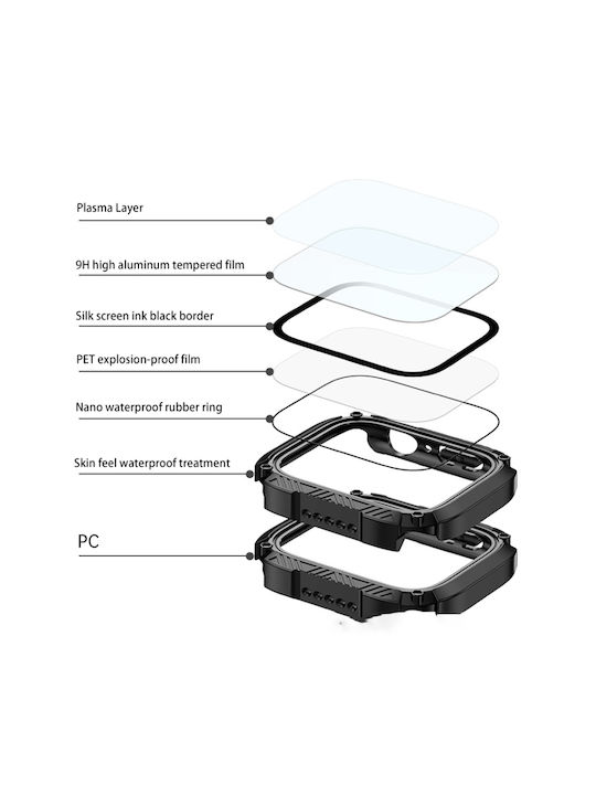 Watch Series 8&7 45mm Plastikhülle mit Glas in Gray Farbe für Apple Watch 45mm
