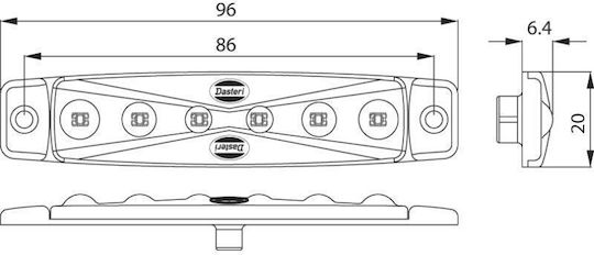 LKW-Volumenleuchten 6 LED Weiße 560-0.07 24V Dasteri