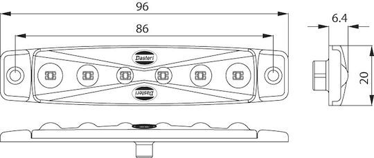 Side Truck Volume Light Led Dasteri Red 24v