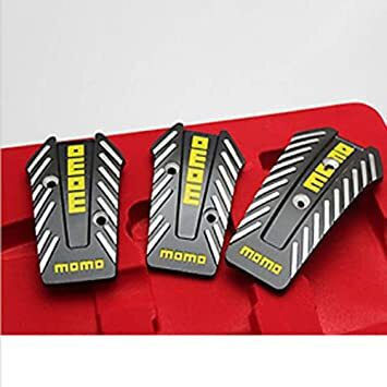 Car Pedal Set Non Slip Universal Aluminum Black 3pcs