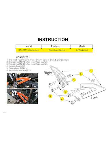 C-Racer Motorcycle Footpeg Protectors KTM 390 Adventure Black