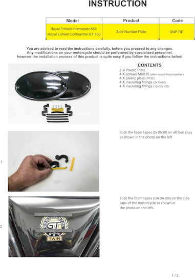 C-Racer Side Mounts Royal Enfield Interceptor 650 / Continental GT650 2018-2022