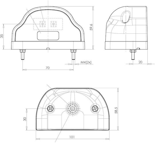 WAS Φώτα Πινακίδας Led 24V Universal