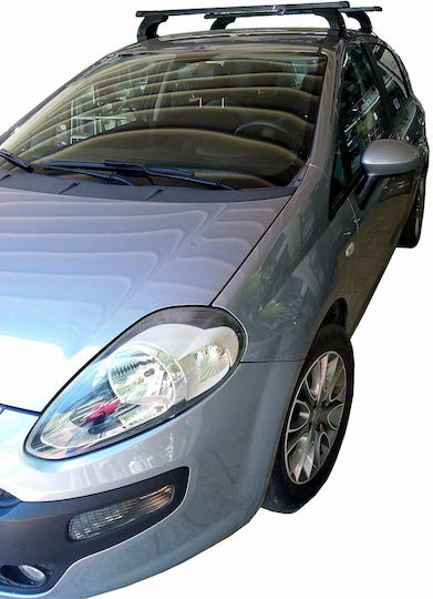 Nordrive Car Roof Bars Metallic for Fiat Punto Evo 5D 2009-2012 Set with Roof Rack Legs M.PuntoEvo.01