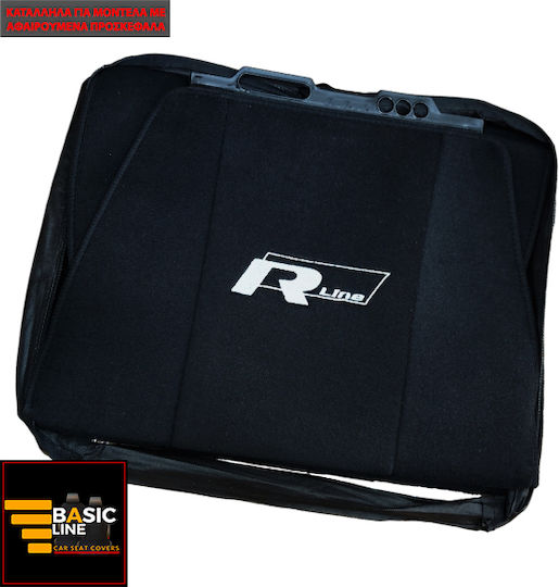 Front Car Covers 2pcs Towel Black / Gray