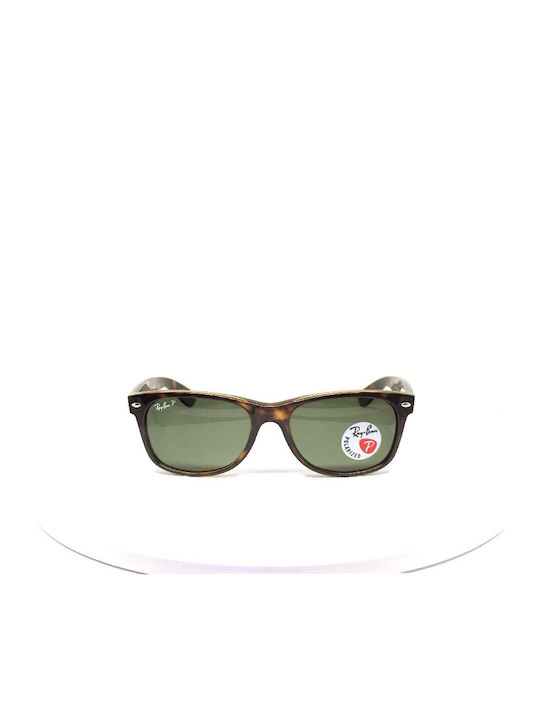 Ray Ban Wayfarer Унисекс Слънчеви Очила с Кафява Костенуркова Пластмасова Рамка и Зелени Поляризирани Стъкла RB2132 902/58