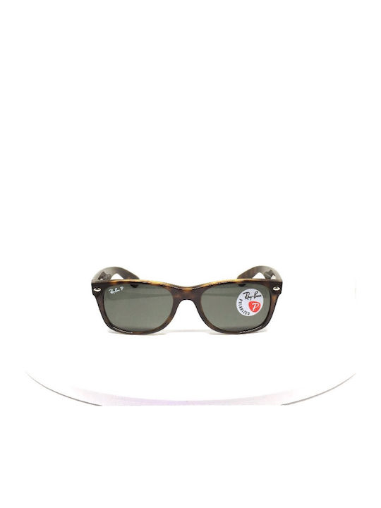 Ray Ban Wayfarer Унисекс Слънчеви Очила с Кафява Костенуркова Пластмасова Рамка и Зелени Поляризирани Стъкла RB2132 902/58