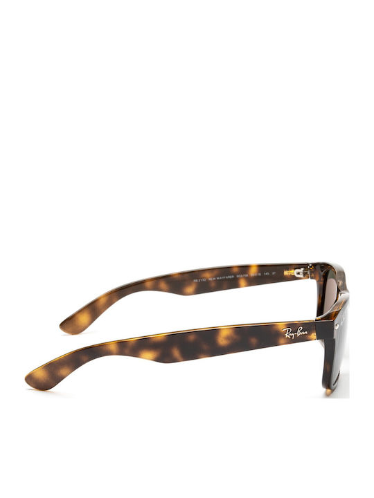 Ray Ban Wayfarer Унисекс Слънчеви Очила с Кафява Костенуркова Пластмасова Рамка и Зелени Поляризирани Стъкла RB2132 902/58