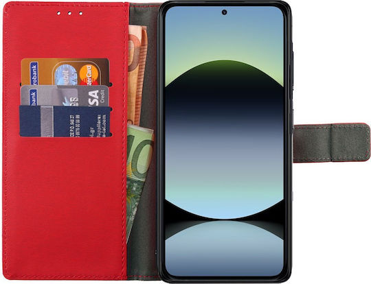 Volte-Tel Book Δερματίνης / Σιλικόνης Κόκκινο (Redmi Note 14 4G)