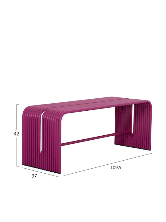 Intrepid Bench Outdoor Metal Purple 109.5x37x42cm