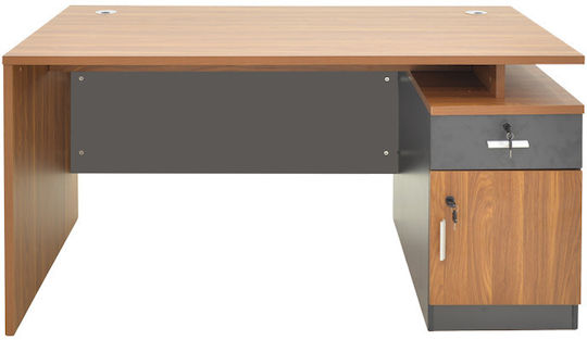 Birou Profesional Oscar cu Birou 150x80x76 cm Culoare Nuc-Antracit