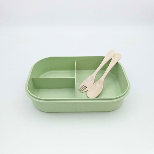 Uncle George Cutie pentru Mâncare Plastic Verde Potrivit pentru Cuptor cu Microunde 1600ml 1buc