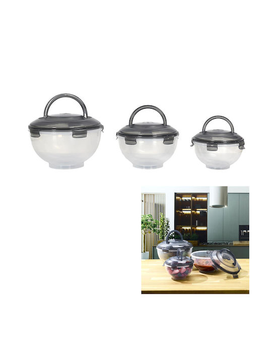 Cook Concept Σετ Δοχεία Φαγητού Πλαστικά Μαύρα 24x16.5cm 3τμχ
