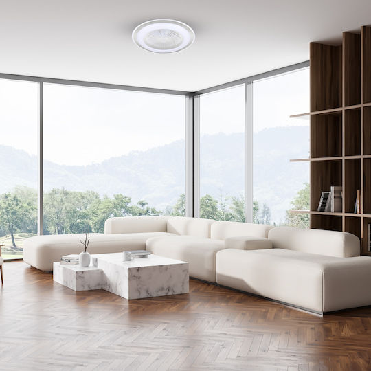 Eko Light Zephyr Deckenventilator 60cm mit Licht und Fernbedienung Silber
