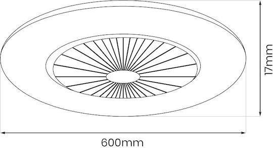 Eko Light Zephyr Deckenventilator 60cm mit Licht und Fernbedienung Silber