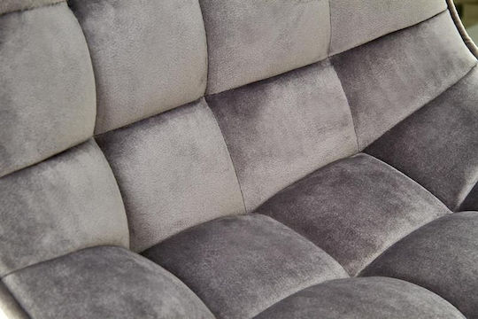 Hocker Bar mit Rückenlehne Gepolstert mit Samt Gray