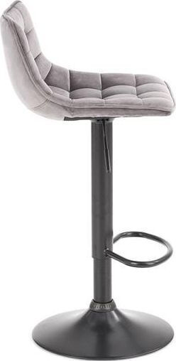 Hocker Bar mit Rückenlehne Gepolstert mit Samt Gray