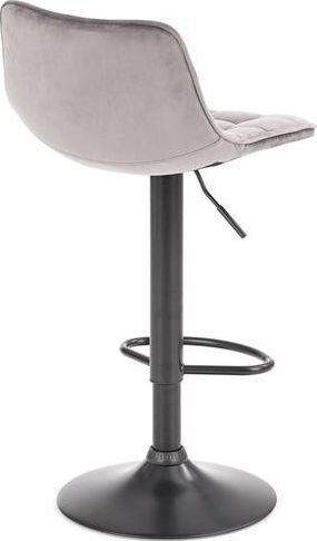 Hocker Bar mit Rückenlehne Gepolstert mit Samt Gray