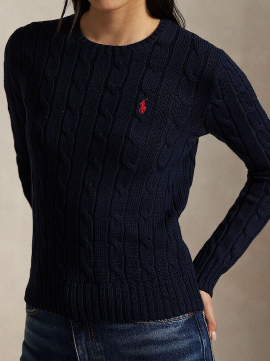 Women's Long Sleeve Sweater Cotton Navy Blue