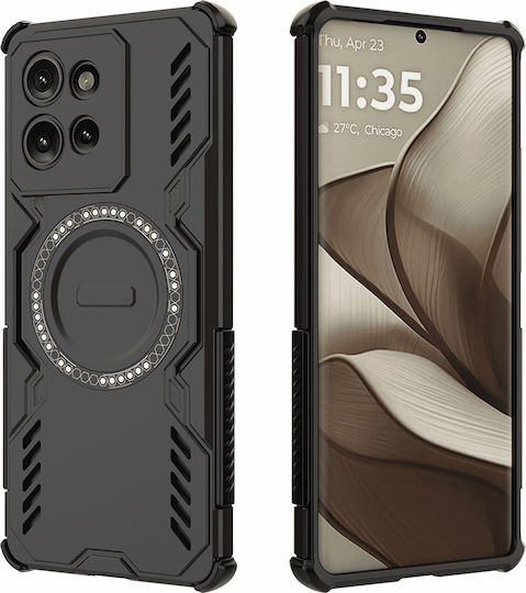 Techsuit Umschlag Rückseite Kunststoff Schwarz (Motorola Edge 50)