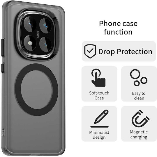 Techsuit Umschlag Rückseite Silikon Schwarz (Redmi Note 14 Pro 5G / Poco X7)