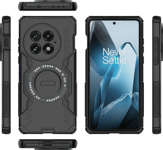 Techsuit Umschlag Rückseite Kunststoff Schwarz (OnePlus 13)