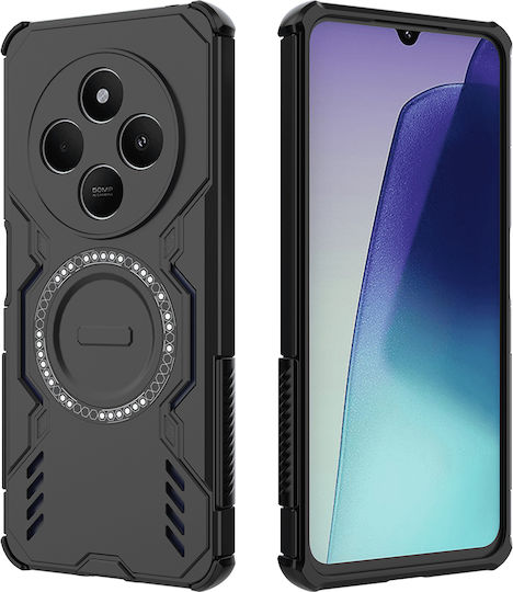 Techsuit Umschlag Rückseite Kunststoff Schwarz (Redmi 14C / Poco C75)
