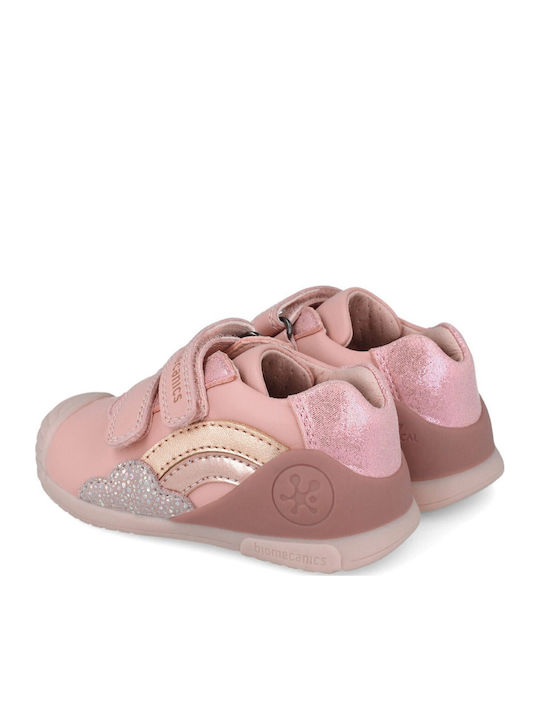 Παιδικά Sneakers High Ανατομικά με Σκρατς Ροζ