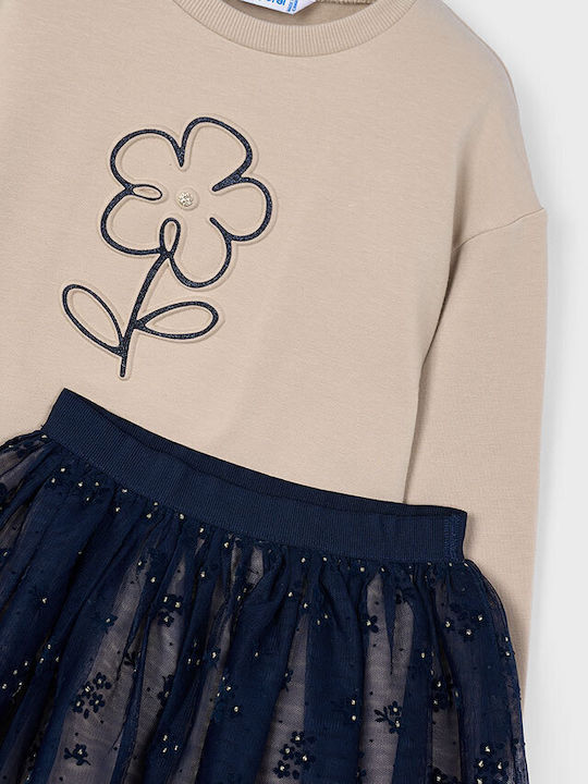 Kids' Set with Skirt Winter 2pcs Navy Blue