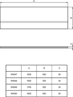 Μπροστινή Ποδιά Ideal Standard Simplicity W004901 Λευκό Γυαλιστερό
