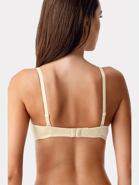 Balconette Push Up Balconette Strapless Bra Beige