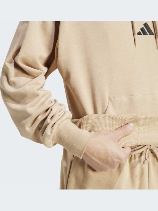 Feelcozy French Terry Φούτερ με Κουκούλα Καφέ