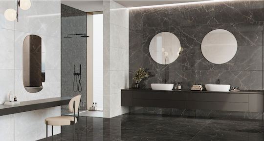 Keratile Плочка Порцеланов Сияен 120x60см Черно