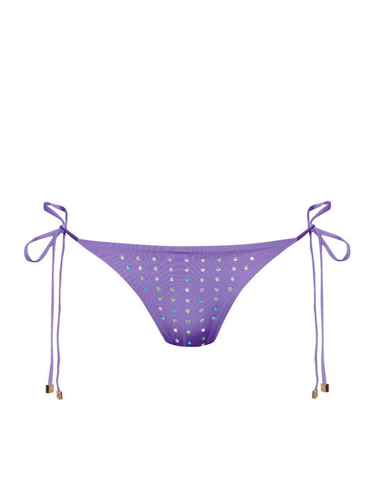 Bikini Bottoms Brazil with Laces Lilac