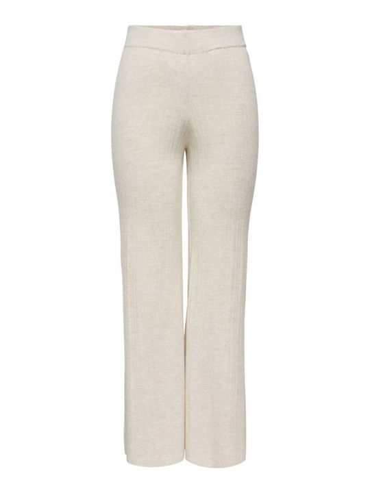 Thea Damen Stoff Hose in Weitem Schnitt Pumice Stone