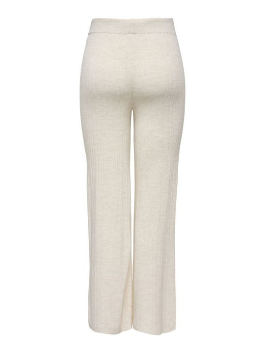 Thea Damen Stoff Hose in Weitem Schnitt Pumice Stone