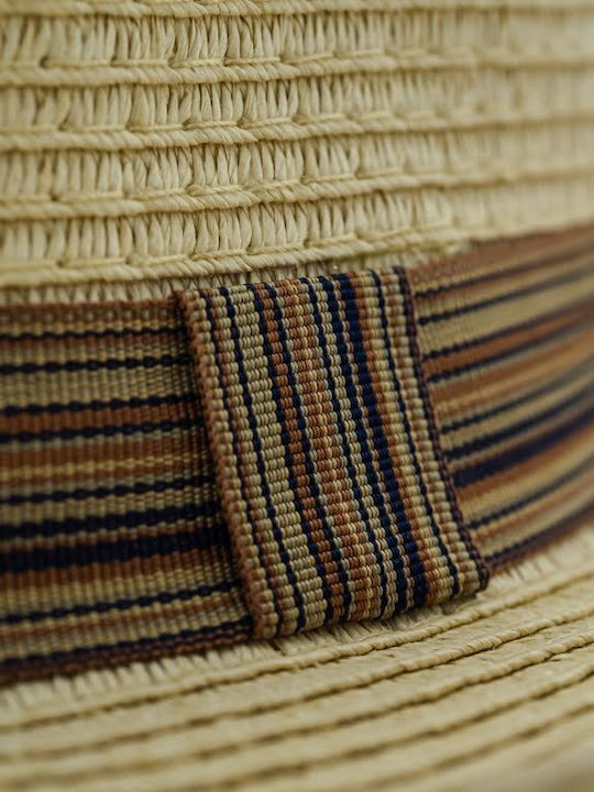 Brims and Trims Ψάθινο Ανδρικό Καπέλο Καβουράκι Μπεζ
