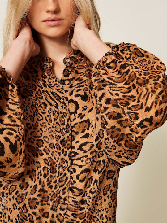 Μακρυμάνικο Γυναικείο Πουκάμισο Animal Print