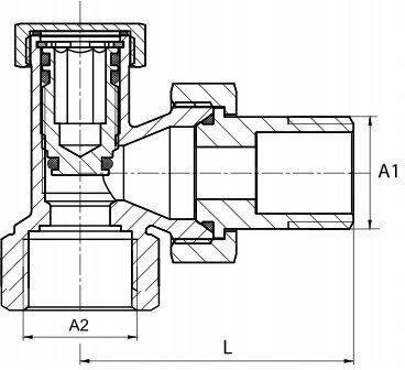 Diamond Ъглов Никелиран Радиаторен Спирателен Кран 1/2" Art.65-1/2.ok