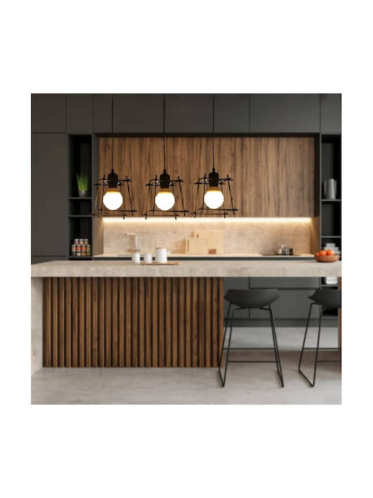 Diamond Adjustable Pendant Light Black with Socket E27 17x18cm