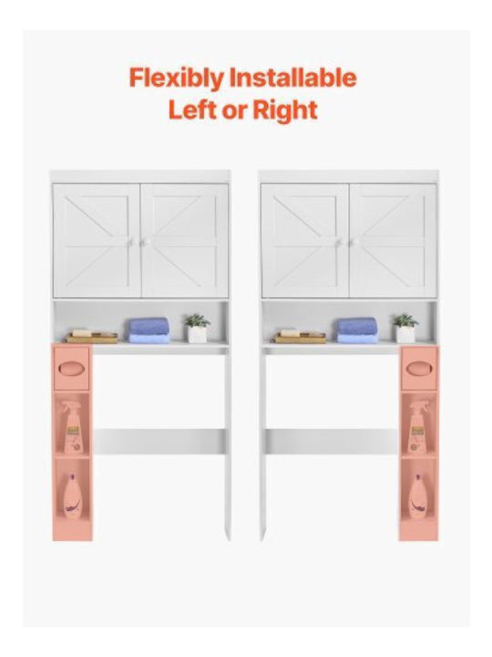 Vevor Floor Bathroom Shelf Wooden White