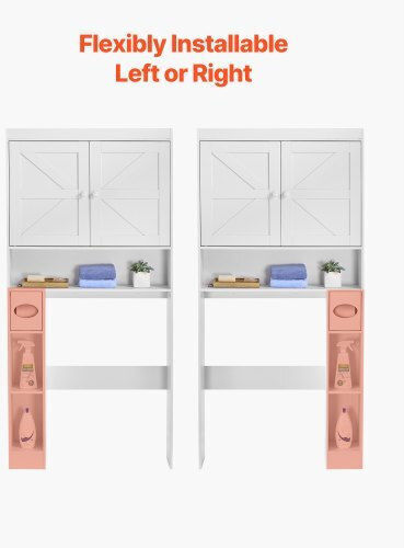 Vevor Floor Bathroom Shelf Wooden White