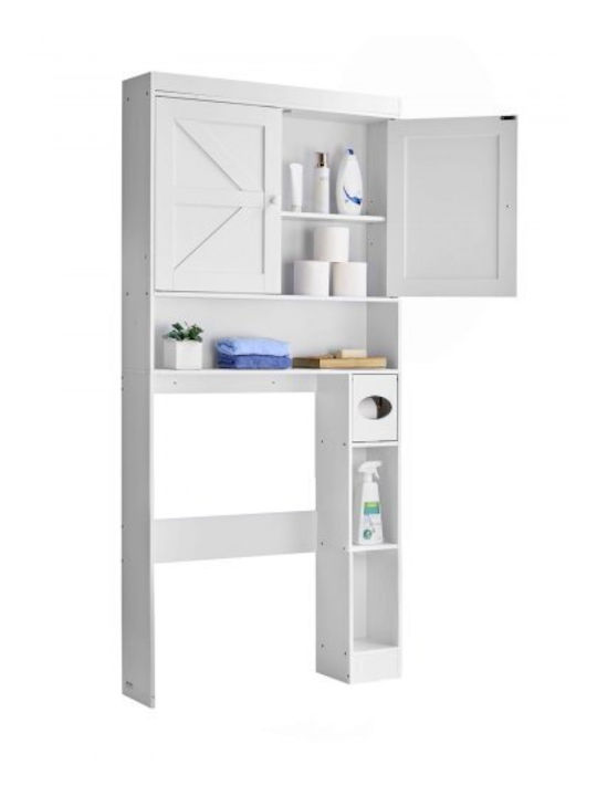 Vevor Floor Bathroom Shelf Wooden White