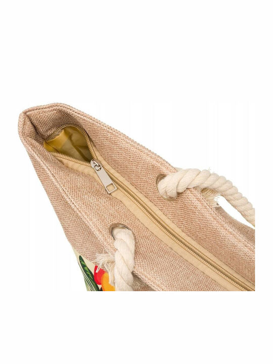 Stoff Strandtasche Beige