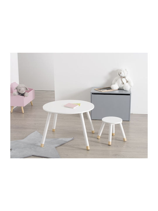 Kids Table Made of Wood White 127152B Atmosphera