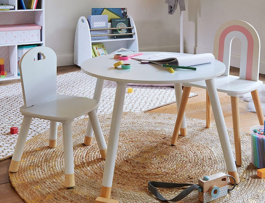 Kids Table Made of Wood White 127152B Atmosphera