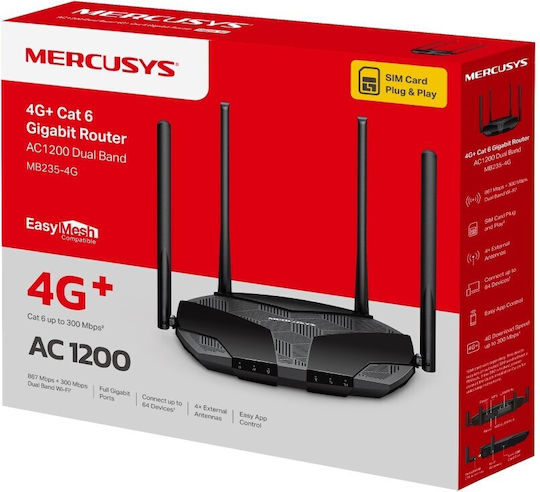 Mercusys MB235-4G Drahtlos 4G mit 3 Anschlüssen Ethernet